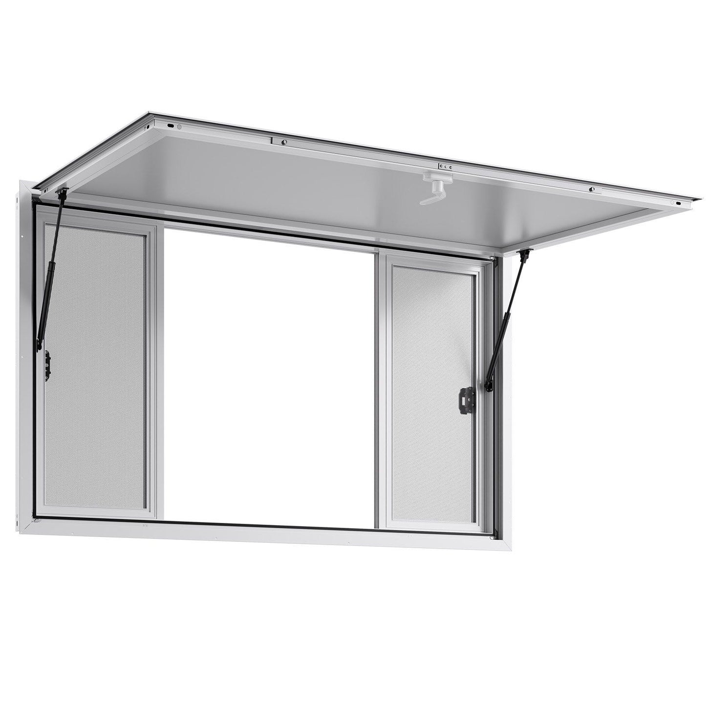 Concession Window 1524x915 mm, Aluminum Alloy Service Window for Food Truck, Up to 85 Degrees Stand Serving V952-SCFWCK6036YCSVAAR001V0