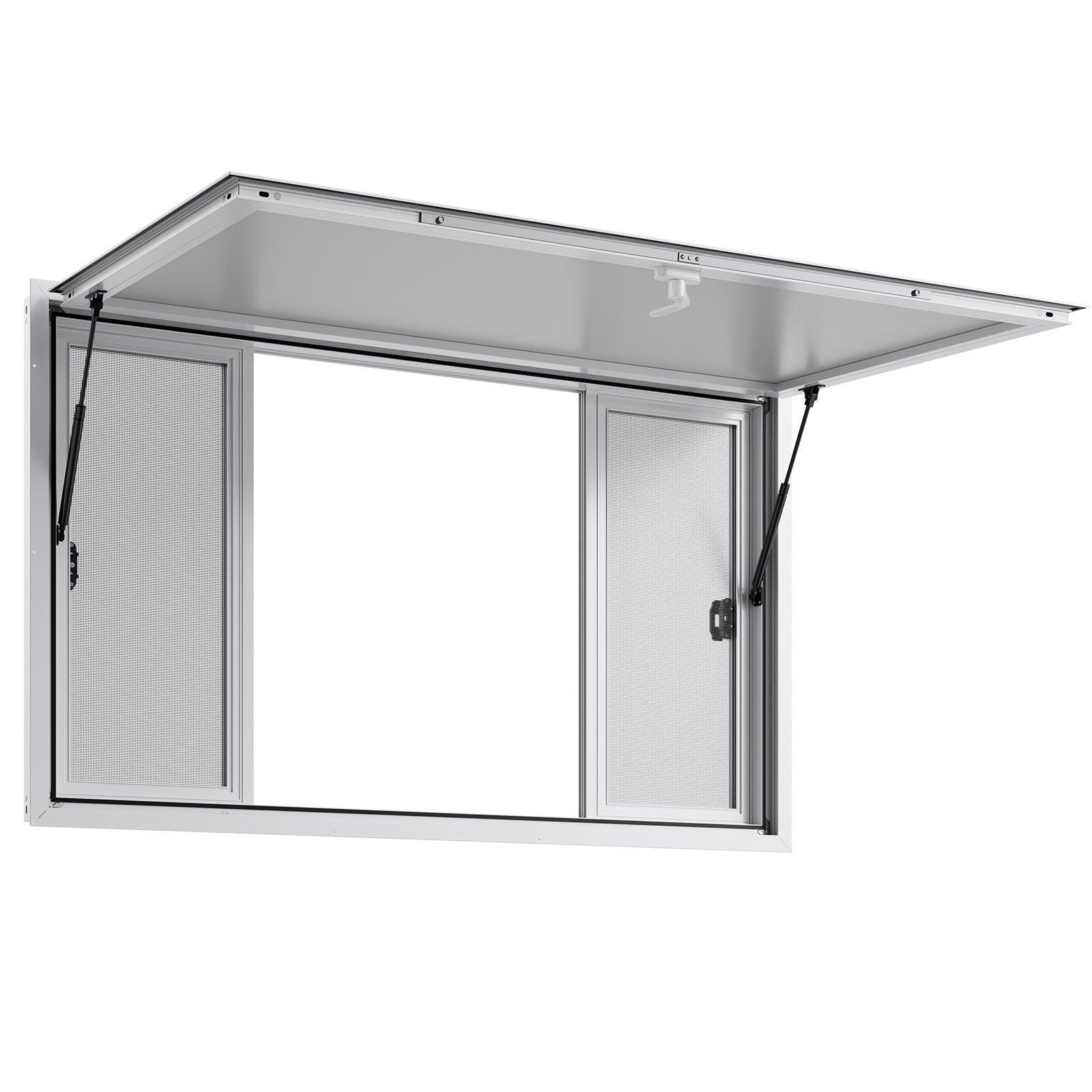 Concession Window 1524x915 mm, Aluminum Alloy Service Window for Food Truck, Up to 85 Degrees Stand Serving V952-SCFWCK6036YCSVAAR001V0