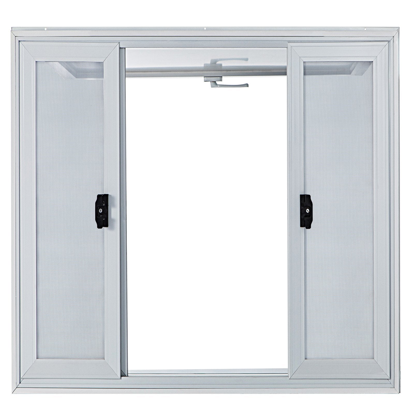 Concession Window, 91.4 x 91.4 cm Aluminum Alloy Food Truck Service Window with 4 Horizontal Sliding Screen V952-SCFWCKYCB3636D0ENV0