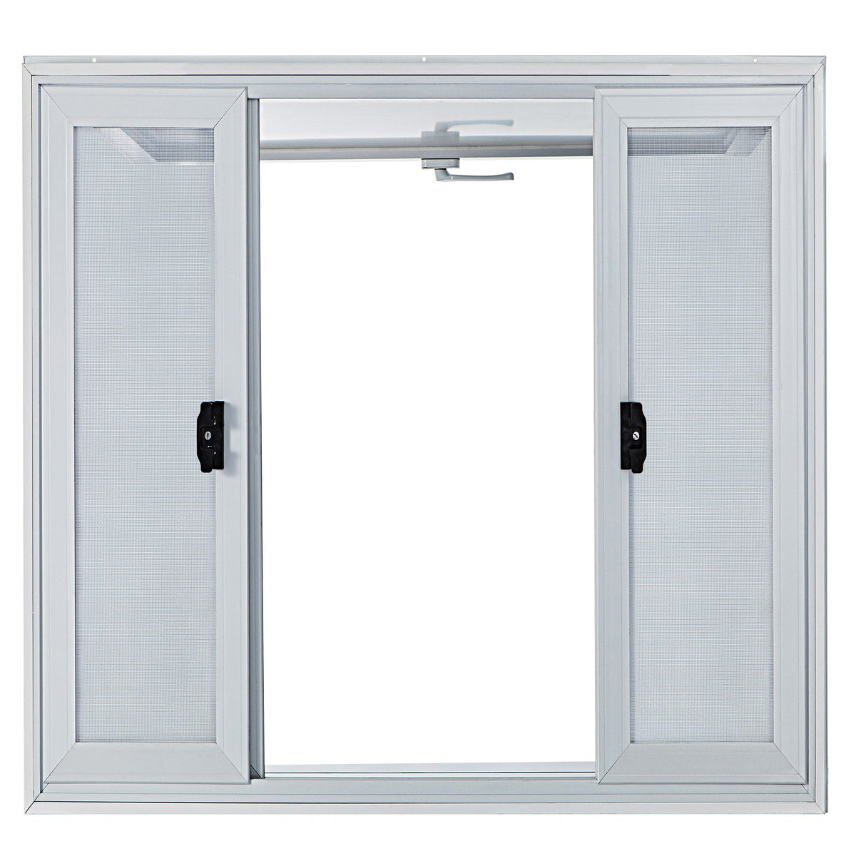 Concession Window, 91.4 x 91.4 cm Aluminum Alloy Food Truck Service Window with 4 Horizontal Sliding Screen V952-SCFWCKYCB3636D0ENV0