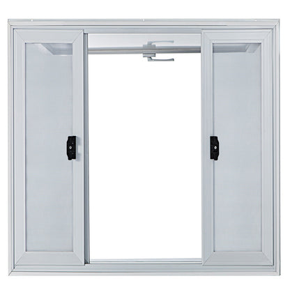Concession Window, 91.4 x 91.4 cm Aluminum Alloy Food Truck Service Window with 4 Horizontal Sliding Screen V952-SCFWCKYCB3636D0ENV0