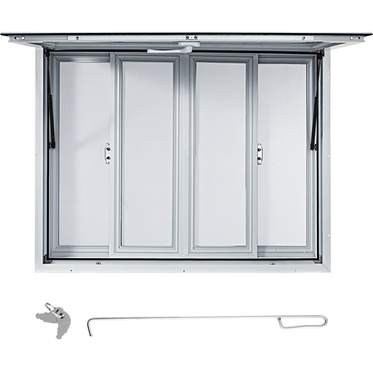 Concession Window, 48 x 36 inch, Aluminum Alloy Food Truck Service Window with 4 Horizontal Sliding Screen V952-SCFWCKYCB3648EBYGV0