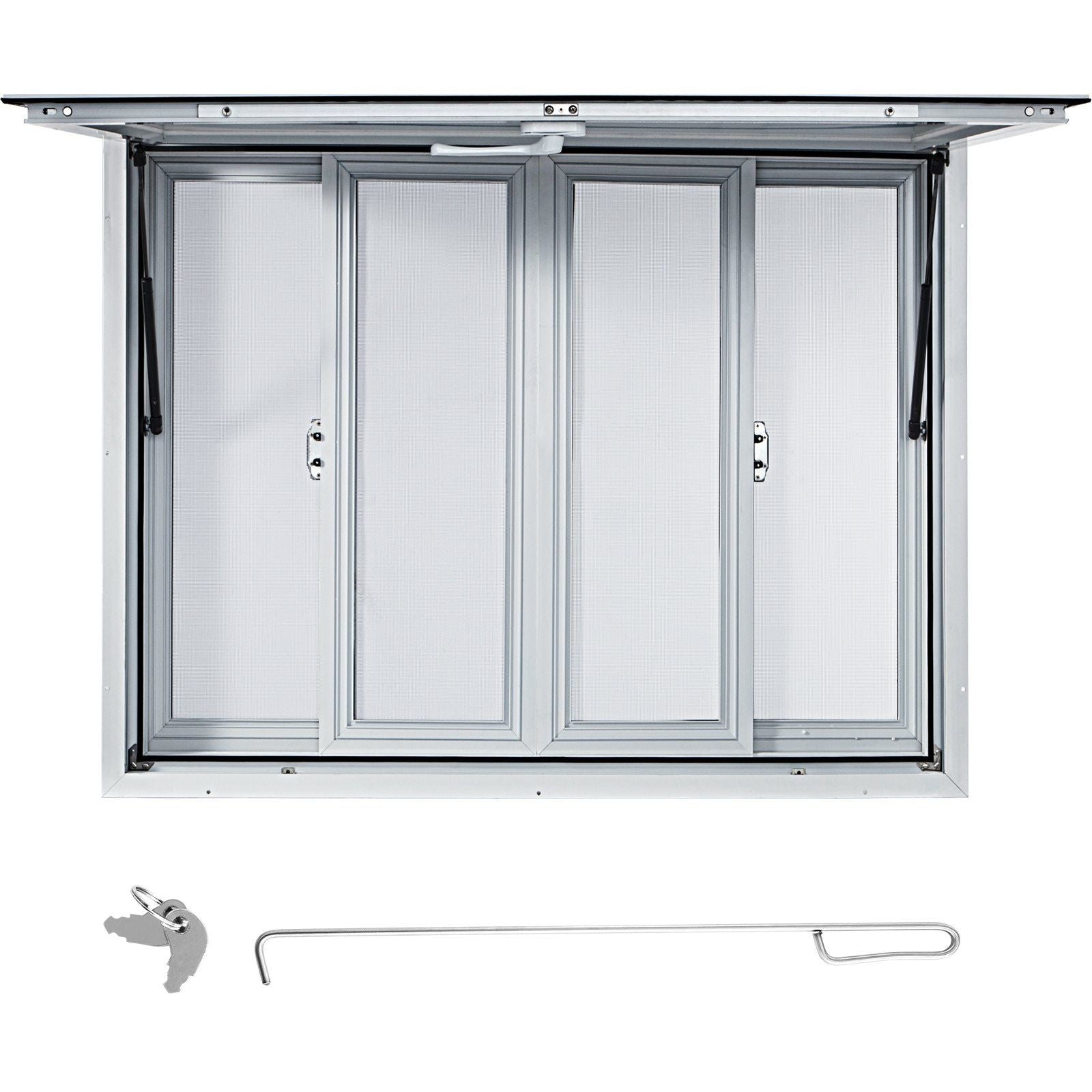 Concession Window, 48 x 36 inch, Aluminum Alloy Food Truck Service Window with 4 Horizontal Sliding Screen V952-SCFWCKYCB3648EBYGV0