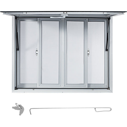 Concession Window, 48 x 36 inch, Aluminum Alloy Food Truck Service Window with 4 Horizontal Sliding Screen V952-SCFWCKYCB3648EBYGV0