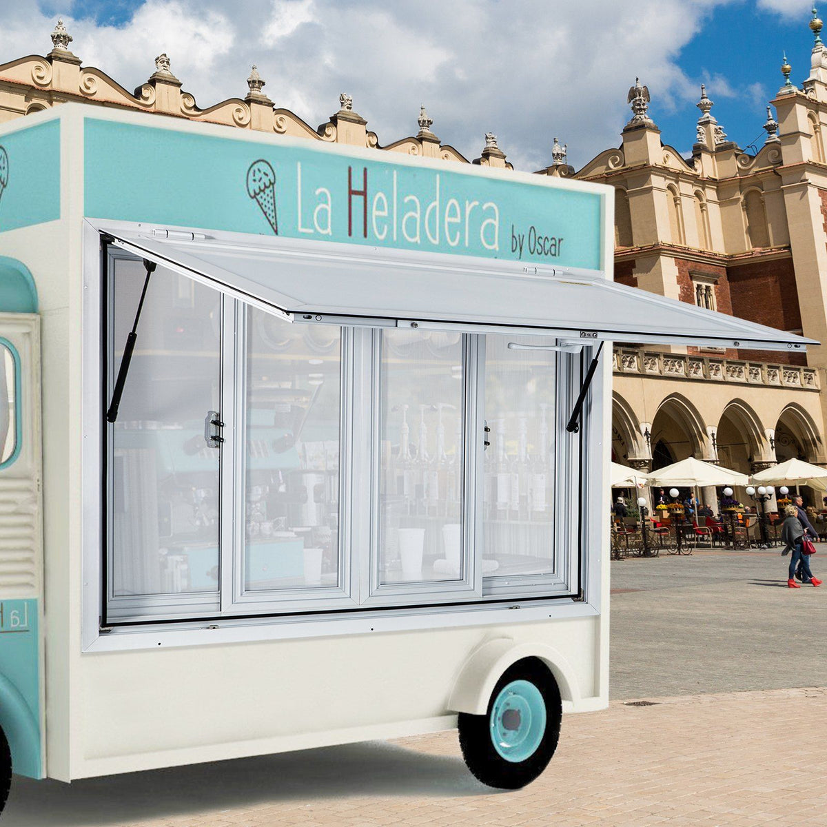 Concession Window, 48 x 36 inch, Aluminum Alloy Food Truck Service Window with 4 Horizontal Sliding Screen V952-SCFWCKYCB3648EBYGV0