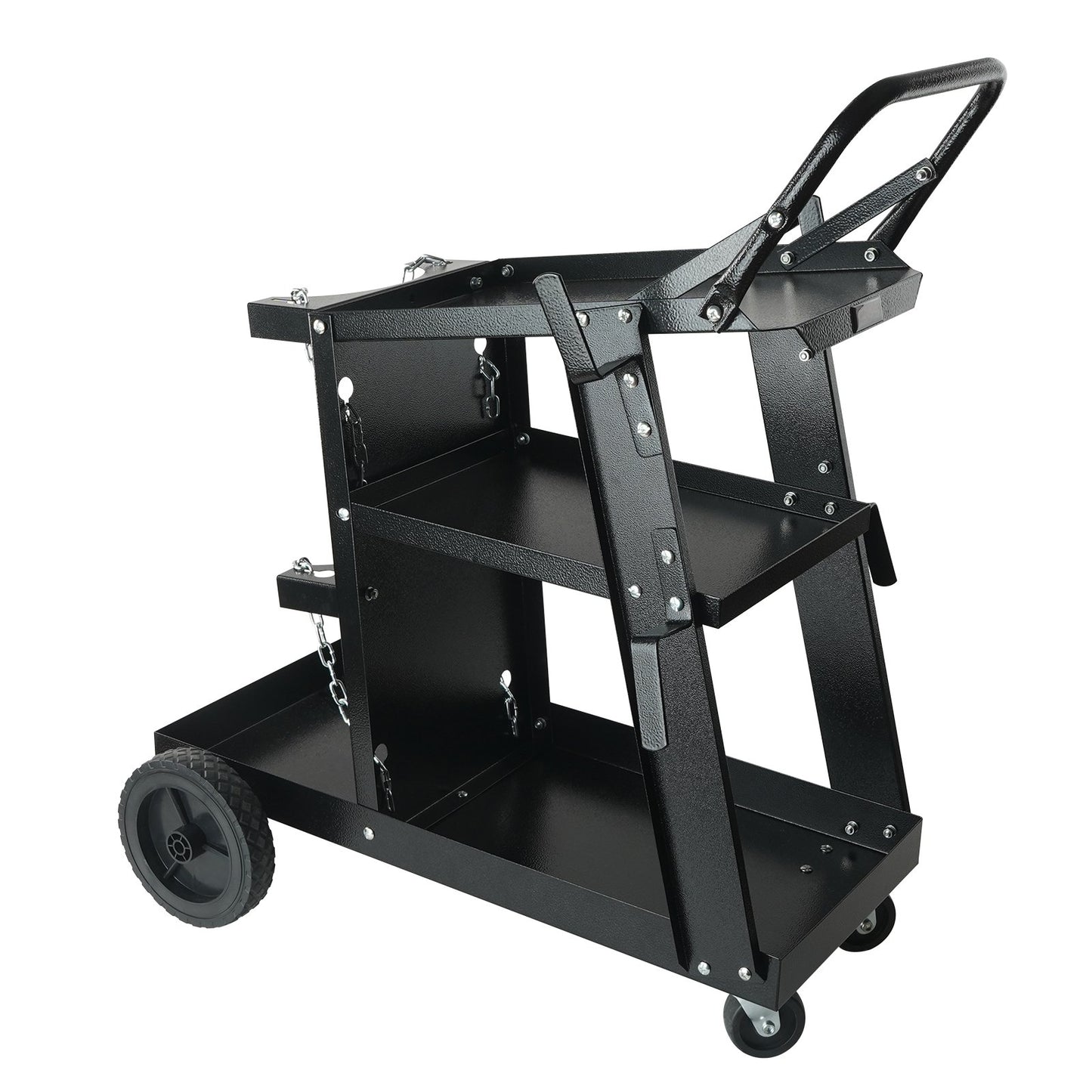 Welding Cart, 3-Tier Welder Cart Heavy Duty with 400 Lbs Weight Capacity, 360 degrees Swivel Wheels, Tank V952-SCHJTC400LB18XD9NV0
