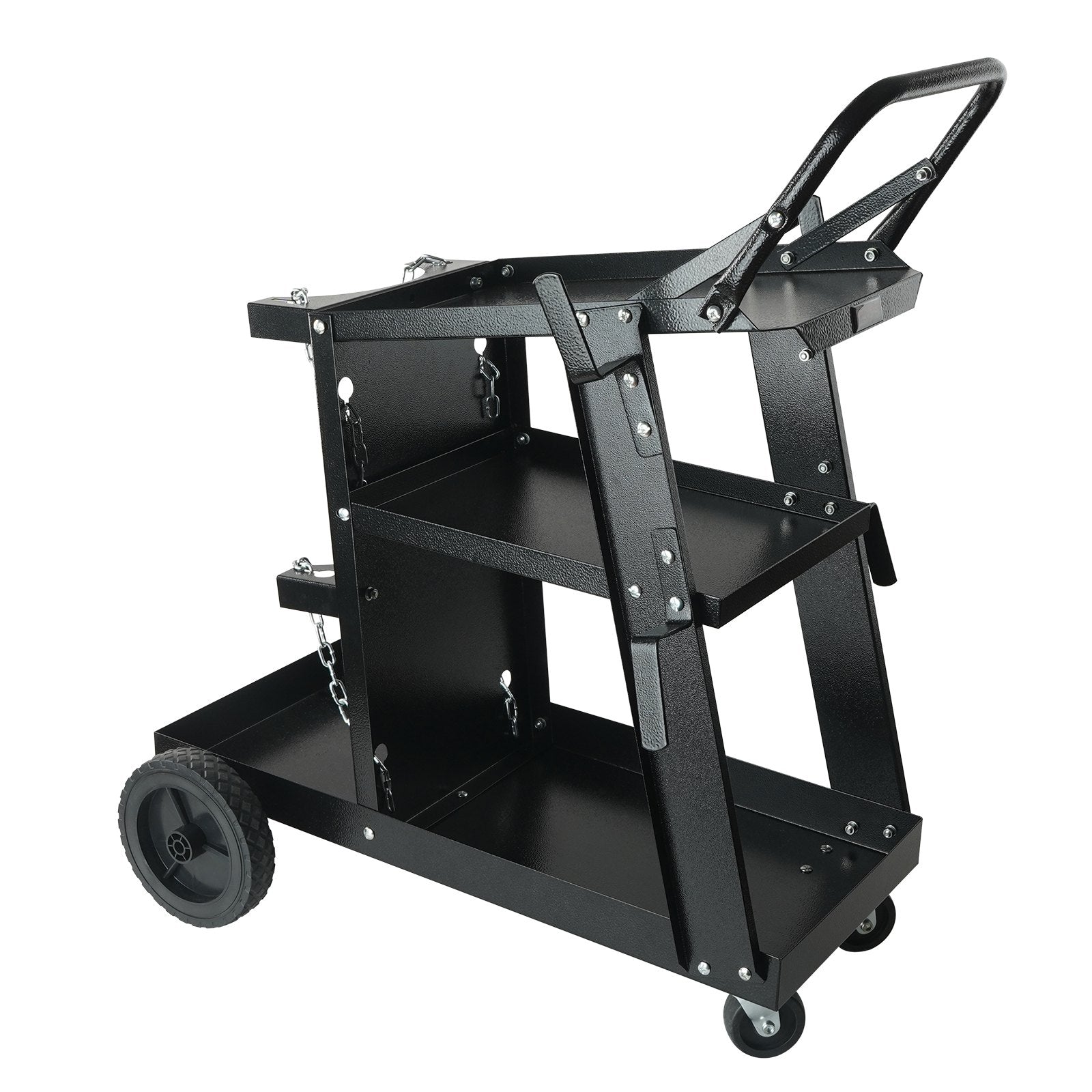 Welding Cart, 3-Tier Welder Cart Heavy Duty with 400 Lbs Weight Capacity, 360 degrees Swivel Wheels, Tank V952-SCHJTC400LB18XD9NV0
