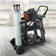 Welding Cart, 3-Tier Welder Cart Heavy Duty with 400 Lbs Weight Capacity, 360 degrees Swivel Wheels, Tank V952-SCHJTC400LB18XD9NV0