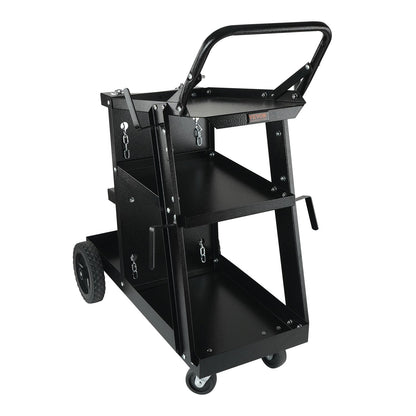 Welding Cart, 3-Tier Welder Cart Heavy Duty with 400 Lbs Weight Capacity, 360 degrees Swivel Wheels, Tank V952-SCHJTC400LB18XD9NV0