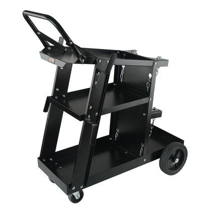 Welding Cart, 3-Tier Welder Cart Heavy Duty with 400 Lbs Weight Capacity, 360 degrees Swivel Wheels, Tank V952-SCHJTC400LB18XD9NV0