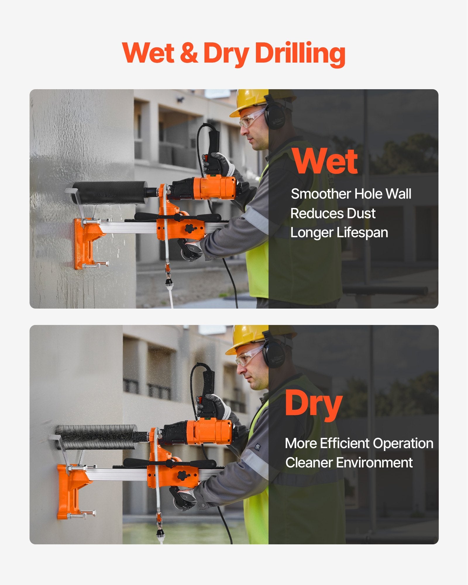 Diamond Core Drilling Machine, 200 mm Drilling Diameter, 2-in-1 Handheld & Stand-Mount Dry and Wet Concrete V952-SCJGSZKJ4YC4R55DJ001V3