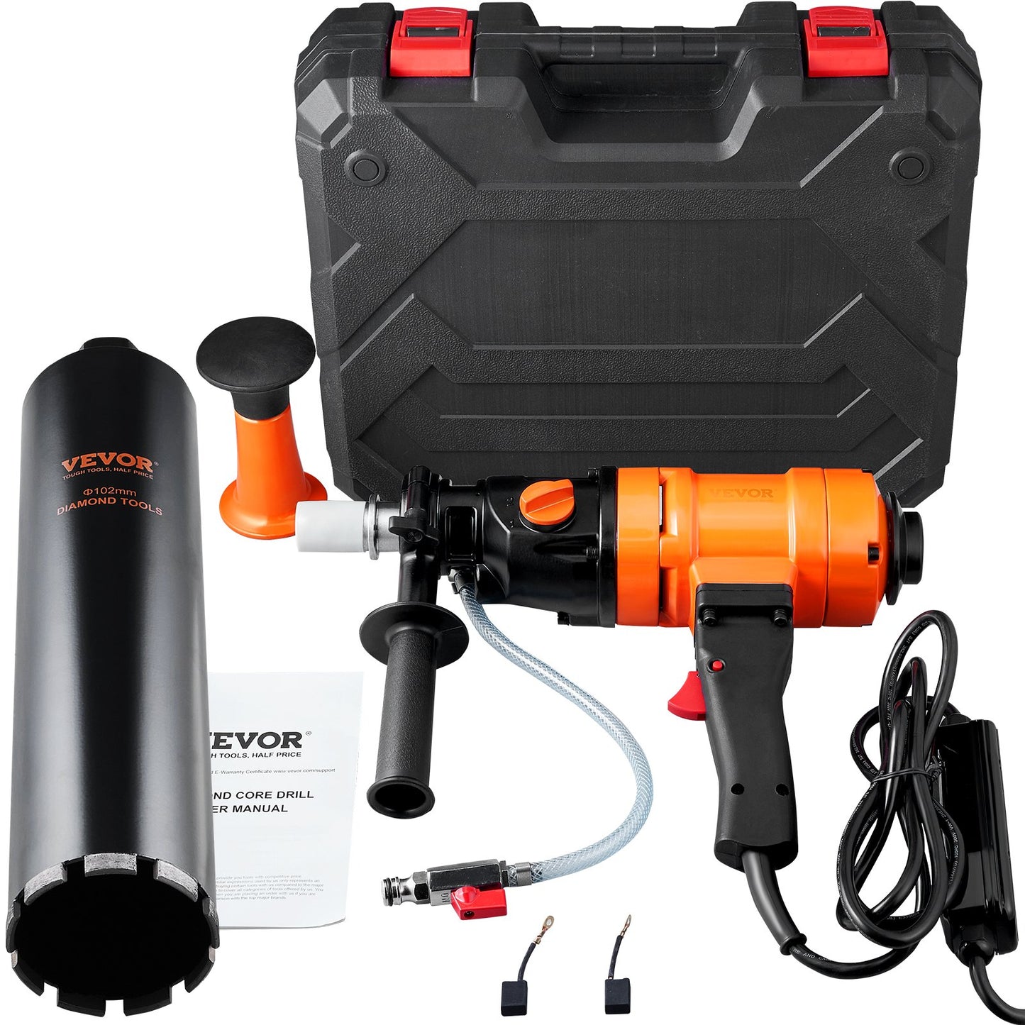 Diamond Core Drilling Machine, 4in Handheld Wet Concrete Core Drill Rig, 1100-2400RPM Two Speed & 1-1/4" V952-SCJGSZKJYCY44KHH6V3
