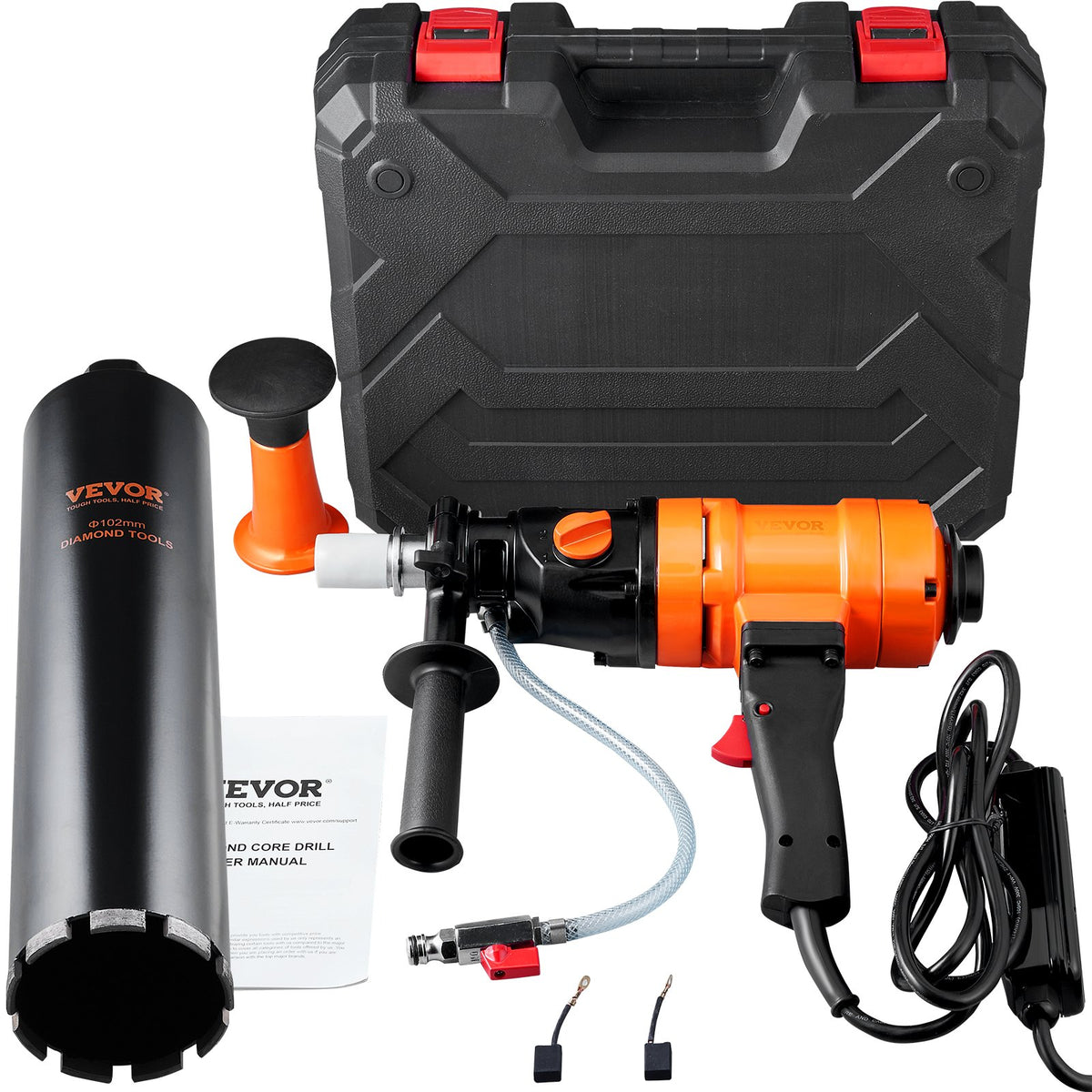 Diamond Core Drilling Machine, 4in Handheld Wet Concrete Core Drill Rig, 1100-2400RPM Two Speed & 1-1/4" V952-SCJGSZKJYCY44KHH6V3