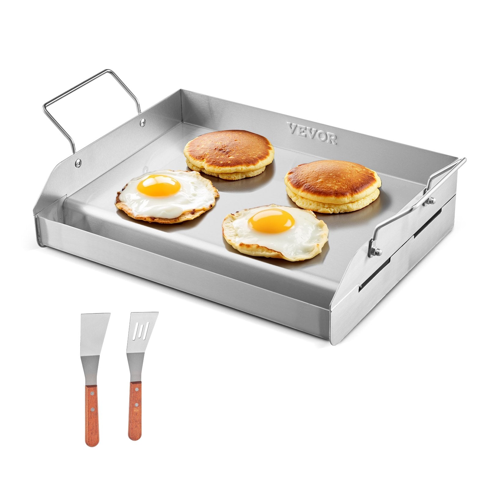 Stainless Steel Griddle, 17x13 inch Universal Flat Top Rectangular Plate, Gas Grill Griddle for BBQ Grill, V952-SCJPBXG1713IYPLMKV0