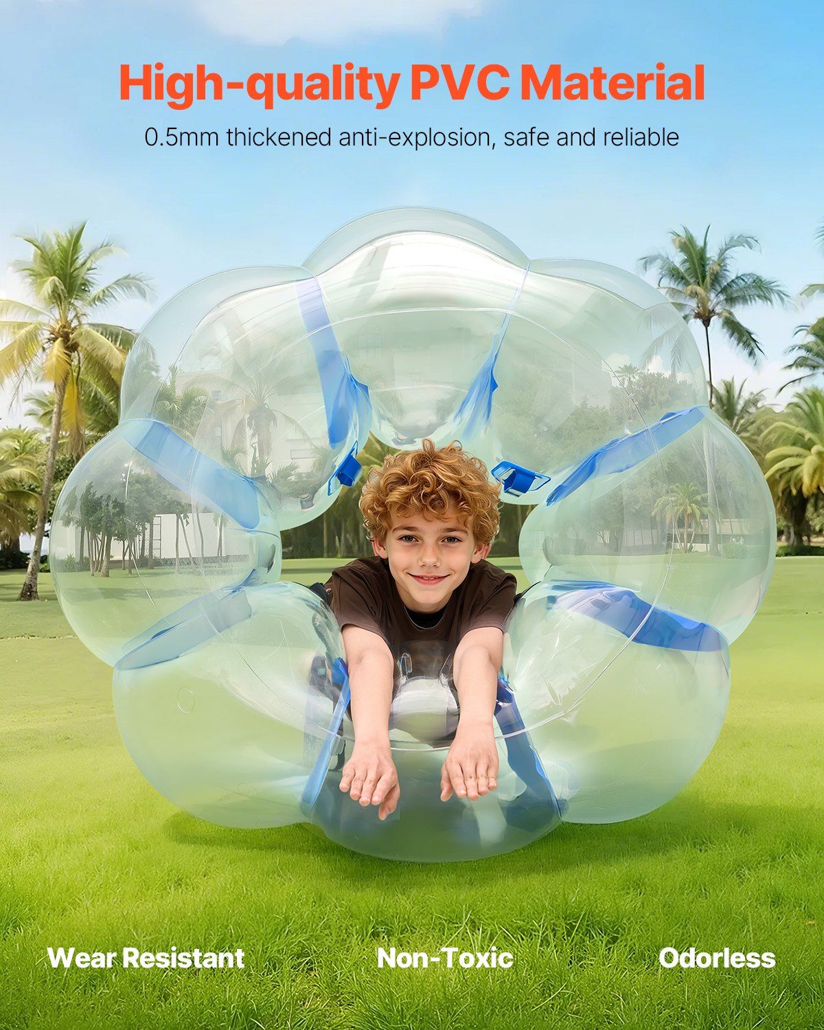 Inflatable Bumper Balls 1-Pack, 4FT/1.2M Body Sumo Zorb Ball, Durable Thick PVC Human Hamster Bubble Knocker V952-SCPJKLSJTZJ49FF4F001V0