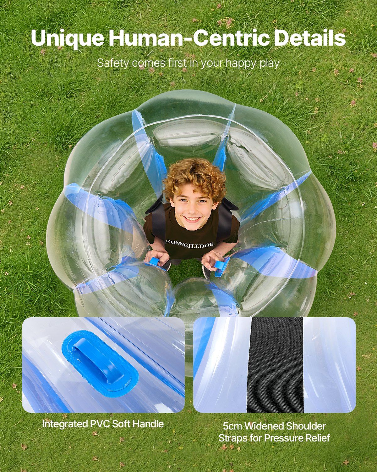 Inflatable Bumper Balls 1-Pack, 4FT/1.2M Body Sumo Zorb Ball, Durable Thick PVC Human Hamster Bubble Knocker V952-SCPJKLSJTZJ49FF4F001V0