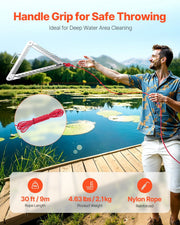 24in Aquatic Weed Rake, 3-Sided Lake Weed Rake with Handle, Portable and Foldable Pond Water Grass Razor, V952-SCPSSKSJX30FVVWD3V0