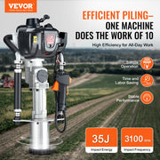 37.77cc Gas-Powered T Post Driver 4-Stroke Fence Piling Pounder w/ 3 Head V952-SCSQYDZJJH65RYD5ZV0