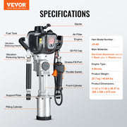 37.77cc Gas-Powered T Post Driver 4-Stroke Fence Piling Pounder w/ 3 Head V952-SCSQYDZJJH65RYD5ZV0