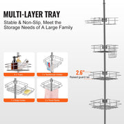 42" to 114" High Shower Corner Caddy Tension Pole Rust-Proof Tension Pole V952-SCTPBXGFXHDSL7FRUV0