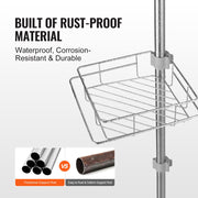 42" to 114" High Shower Corner Caddy Tension Pole Rust-Proof Tension Pole V952-SCTPBXGFXHDSL7FRUV0