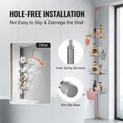 42" to 114" High Shower Corner Caddy Tension Pole Rust-Proof Tension Pole V952-SCTPBXGFXHDSL7FRUV0