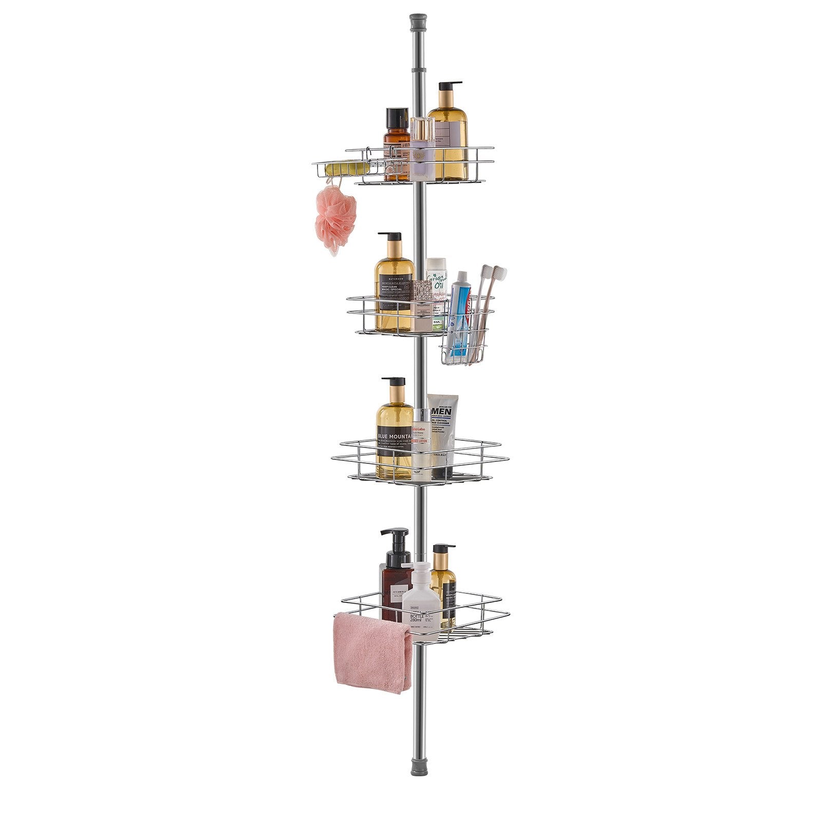 42" to 114" High Shower Corner Caddy Tension Pole Rust-Proof Tension Pole V952-SCTPBXGFXHDSL7FRUV0