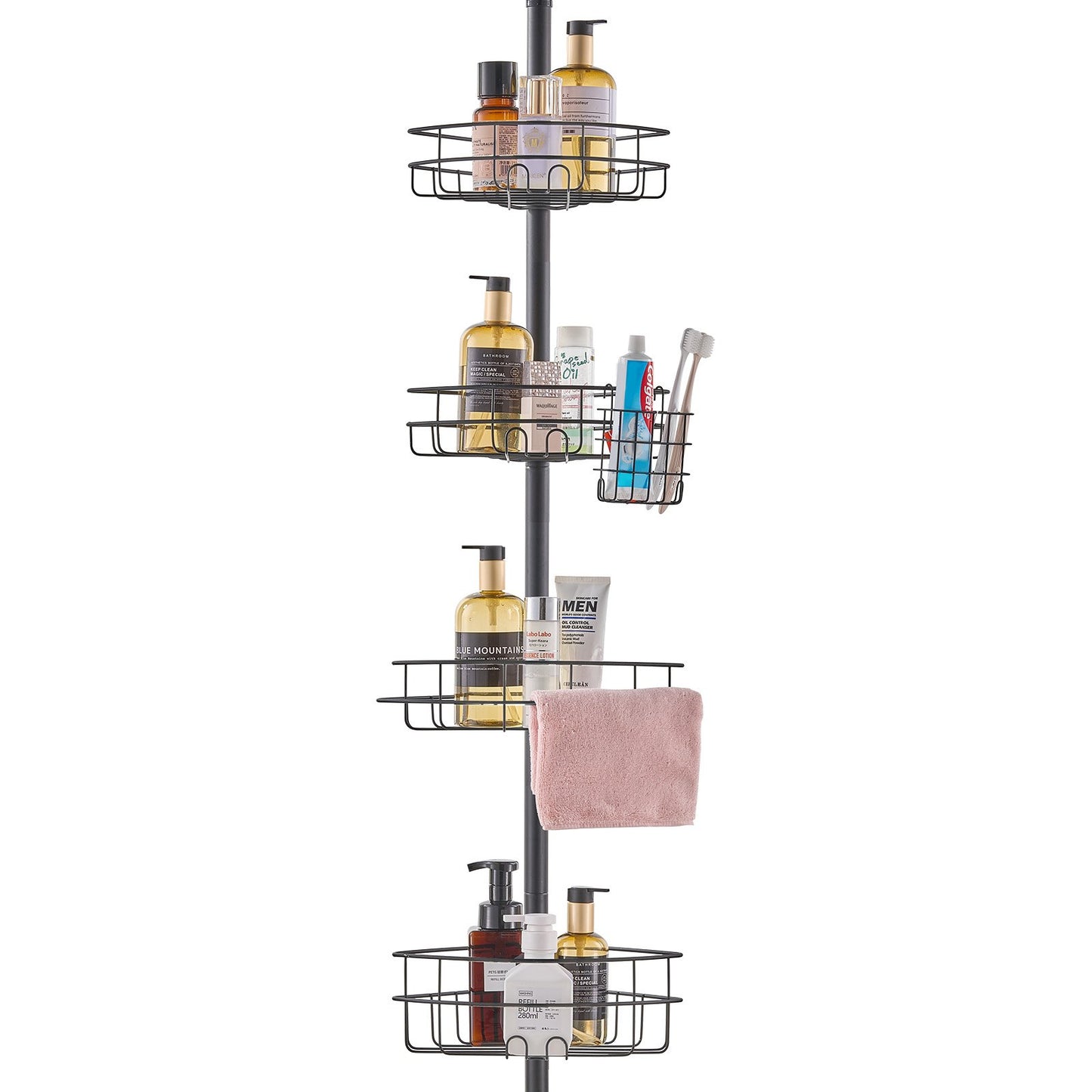 42" to 114" High Shower Corner Caddy Tension Pole Rust-Proof Tension Pole V952-SCTPBXGFXHDSPVSM7V0