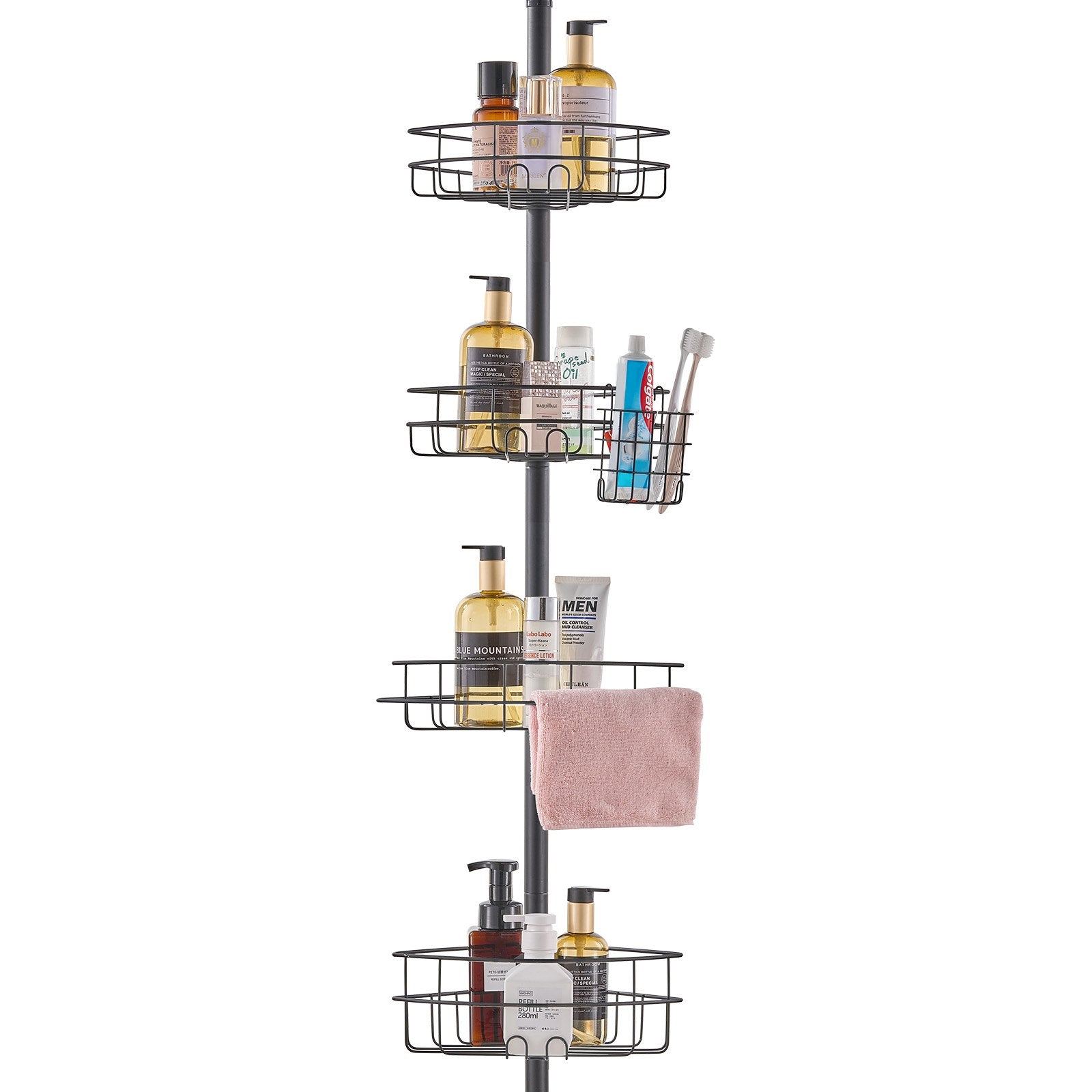 42" to 114" High Shower Corner Caddy Tension Pole Rust-Proof Tension Pole V952-SCTPBXGFXHDSPVSM7V0