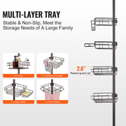42" to 114" High Shower Corner Caddy Tension Pole Rust-Proof Tension Pole V952-SCTPBXGFXHDSUVNVIV0