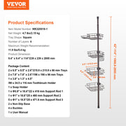 42" to 114" High Shower Corner Caddy Tension Pole Rust-Proof Tension Pole V952-SCTPBXGFXHDSUVNVIV0