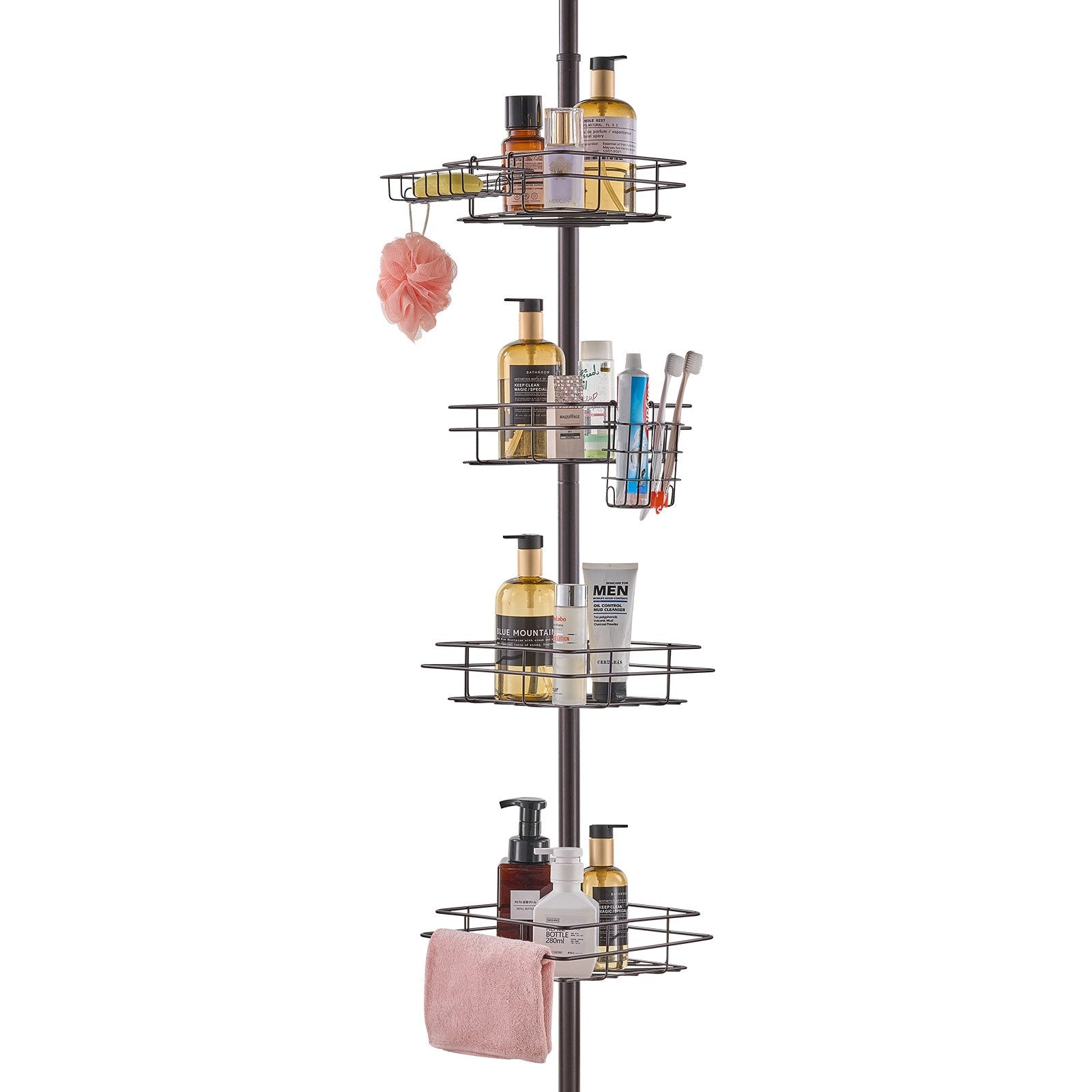 42" to 114" High Shower Corner Caddy Tension Pole Rust-Proof Tension Pole V952-SCTPBXGFXHDSUVNVIV0