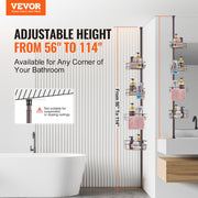 56" to 114" High Shower Corner Caddy Tension Pole Rust-Proof Tension Pole V952-SCTPBXGSXKKS98LR7V0