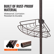 56" to 114" High Shower Corner Caddy Tension Pole Rust-Proof Tension Pole V952-SCTPBXGSXKKS98LR7V0