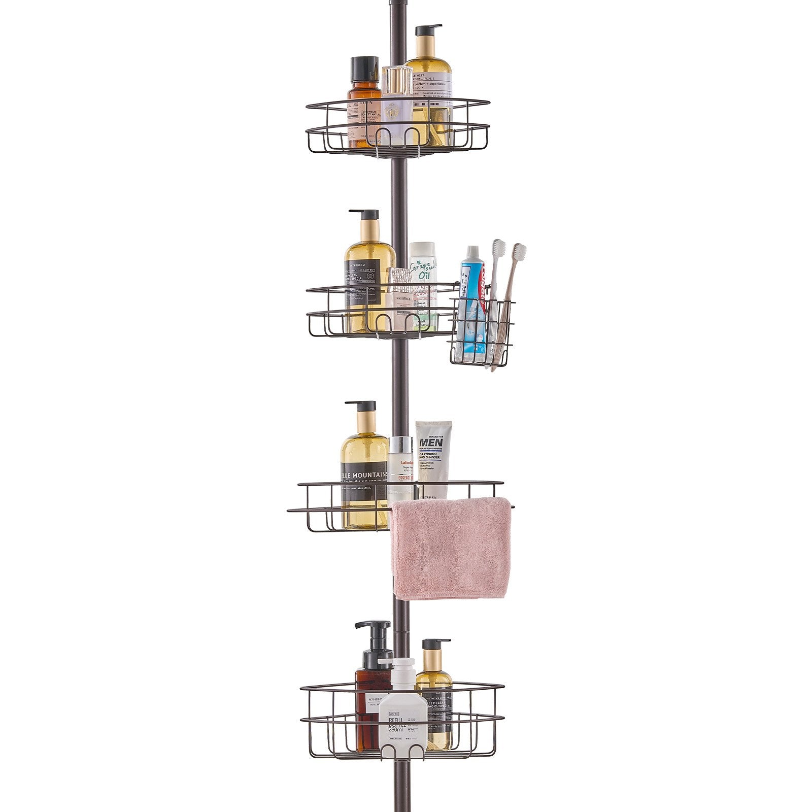 56" to 114" High Shower Corner Caddy Tension Pole Rust-Proof Tension Pole V952-SCTPBXGSXKKS98LR7V0