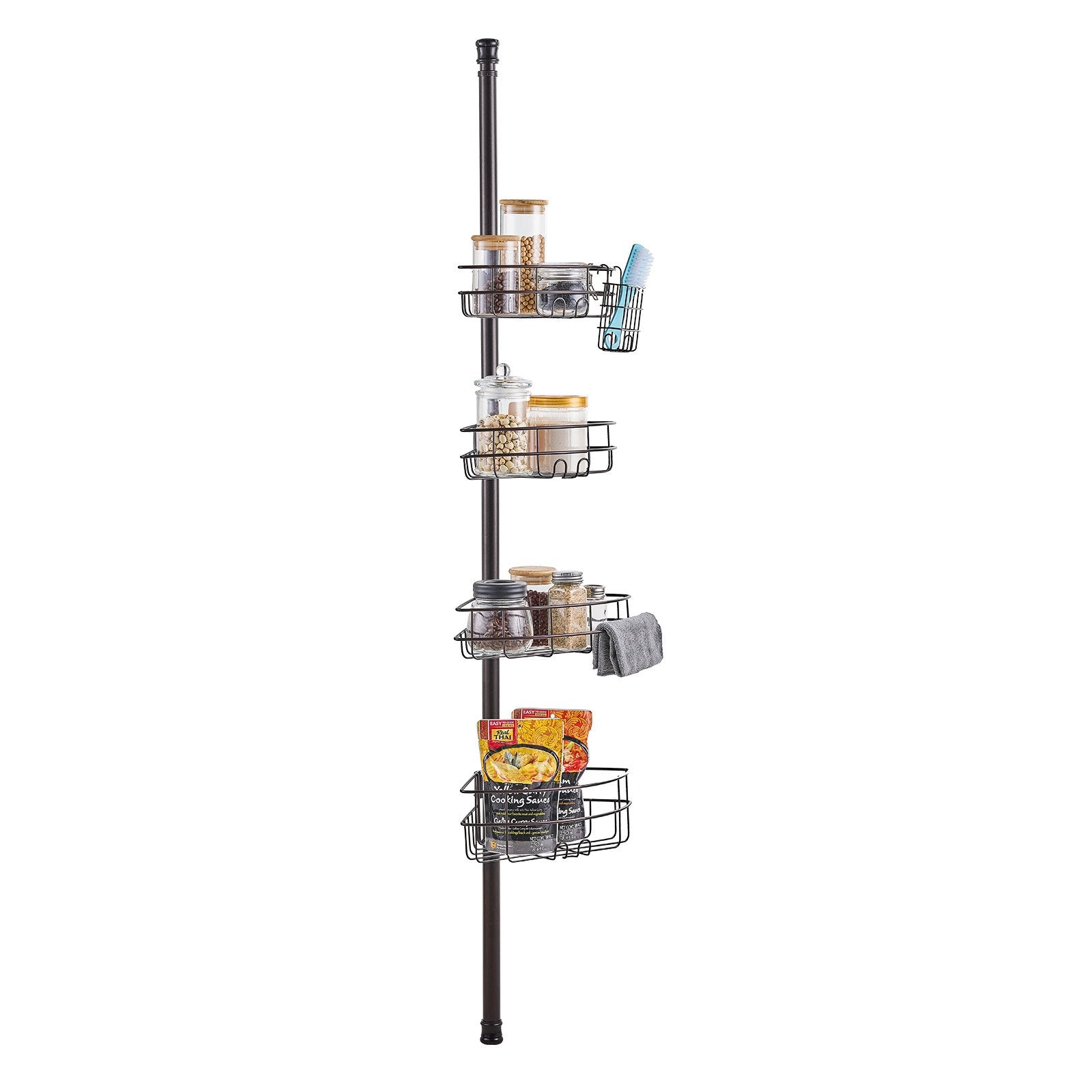 56" to 114" High Shower Corner Caddy Tension Pole Rust-Proof Tension Pole V952-SCTPBXGSXKKS98LR7V0