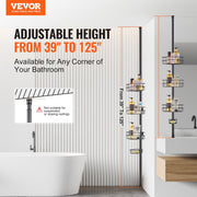 39" to 125" High Shower Corner Caddy Tension Pole Rust-Proof Tension Pole V952-SCTPHSBXGKKSTNM88V0