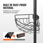 39" to 125" High Shower Corner Caddy Tension Pole Rust-Proof Tension Pole V952-SCTPHSBXGKKSTNM88V0
