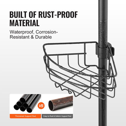 39" to 125" High Shower Corner Caddy Tension Pole Rust-Proof Tension Pole V952-SCTPHSBXGKKSTNM88V0