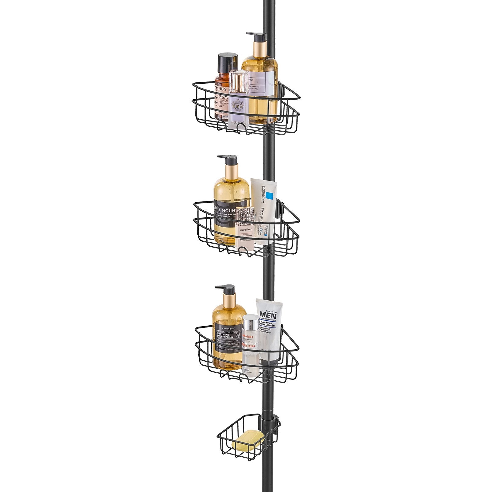 39" to 125" High Shower Corner Caddy Tension Pole Rust-Proof Tension Pole V952-SCTPHSBXGKKSTNM88V0