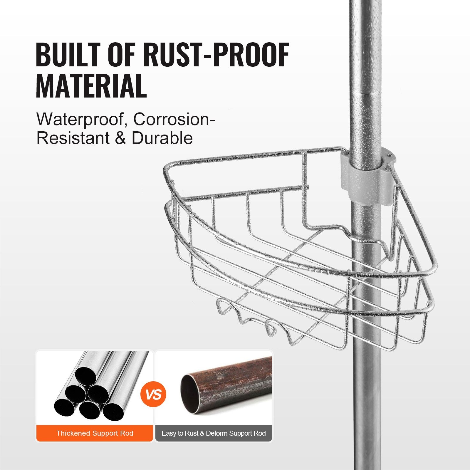 39" to 125" High Shower Corner Caddy Tension Pole Rust-Proof Tension Pole V952-SCTPYSBXGKKSAY5U6V0