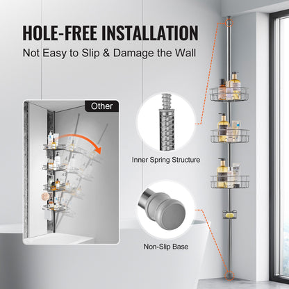 39" to 125" High Shower Corner Caddy Tension Pole Rust-Proof Tension Pole V952-SCTPYSBXGKKSAY5U6V0
