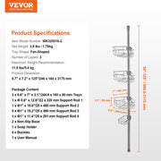 39" to 125" High Shower Corner Caddy Tension Pole Rust-Proof Tension Pole V952-SCTPYSBXGKKSAY5U6V0