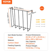 Livestock Hay Feeder 2 Packs 24 Gallons Wall Mounted Goat Hay Rack V952-SCWSQ271025IZY7HDV0