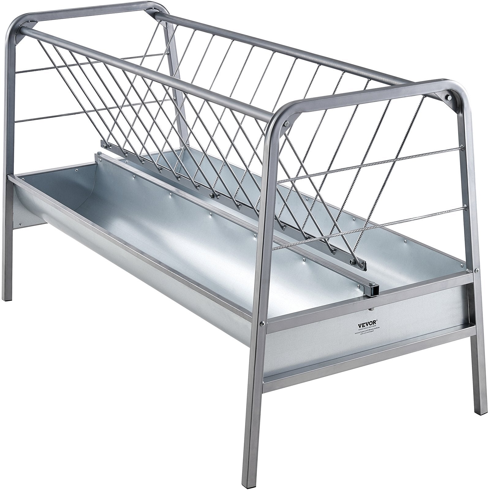 Livestock Hay Feeder, 2 in 1 Grain & Hay Feeder, 80-Gallon Capacity Pasture Feeder, 59" Long Goat Hay Feeder V952-SCWSQ5919633EY63VV0