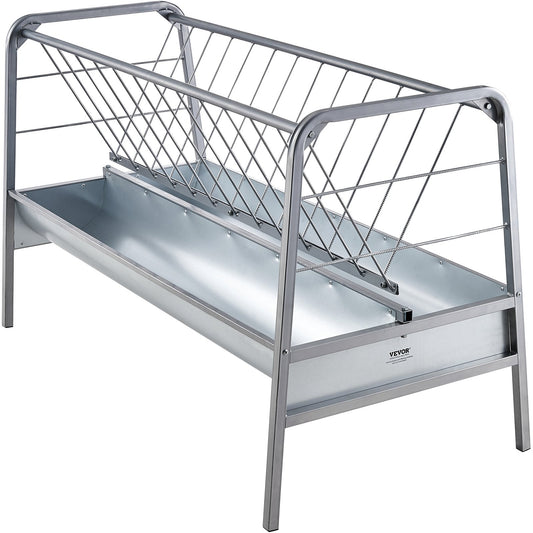 Livestock Hay Feeder, 2 in 1 Grain & Hay Feeder, 80-Gallon Capacity Pasture Feeder, 59" Long Goat Hay Feeder V952-SCWSQ5919633EY63VV0