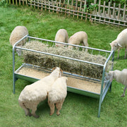Livestock Hay Feeder, 2 in 1 Grain & Hay Feeder, 80-Gallon Capacity Pasture Feeder, 59" Long Goat Hay Feeder V952-SCWSQ5919633EY63VV0