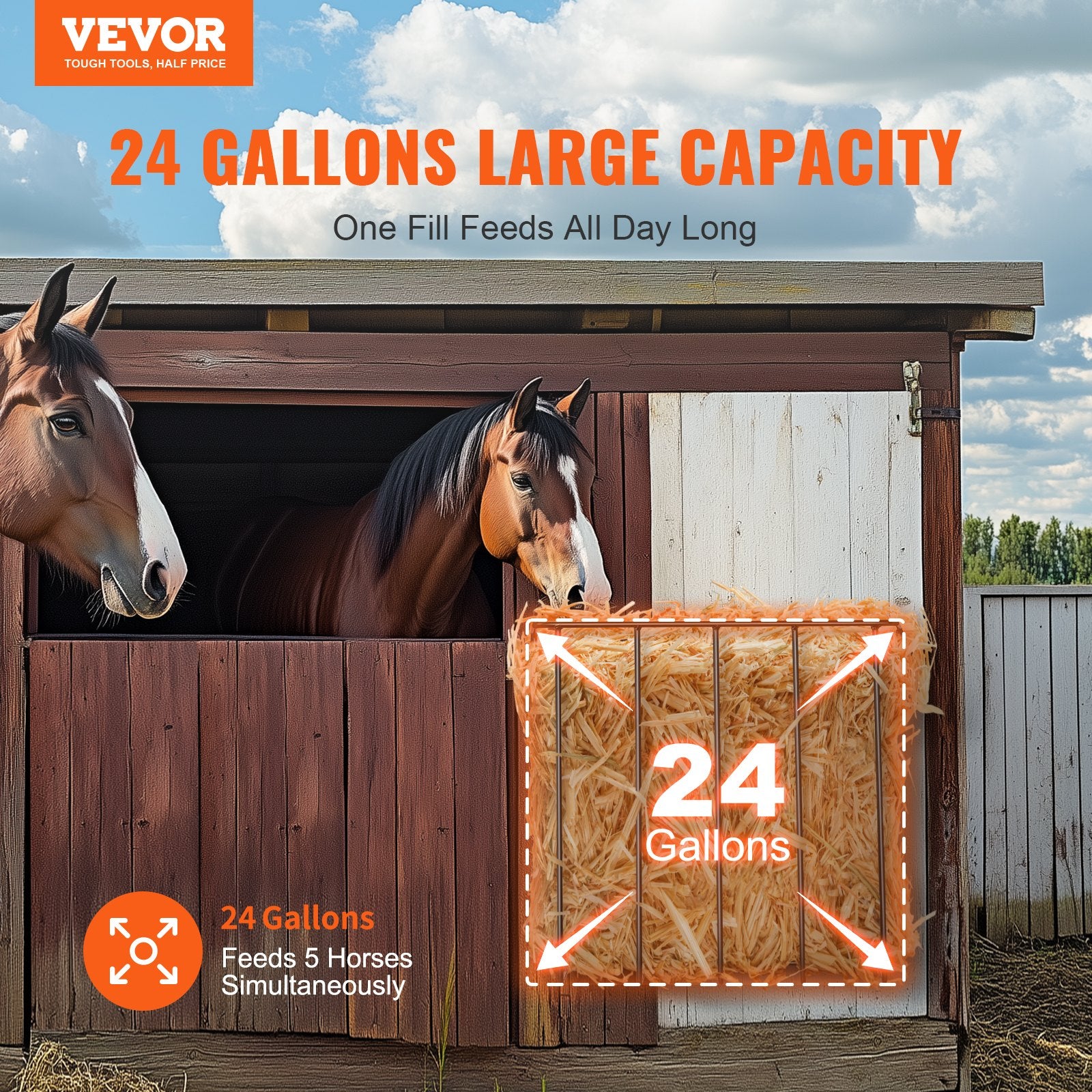 Livestock Hay Feeder 24 Gallons Wall Mounted Goat Hay Rack for Horses V952-SCWSQBGSSXWSVQEM3V0