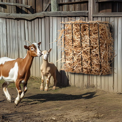 Livestock Hay Feeder 24 Gallons Wall Mounted Goat Hay Rack for Horses V952-SCWSQBGSSXWSVQEM3V0