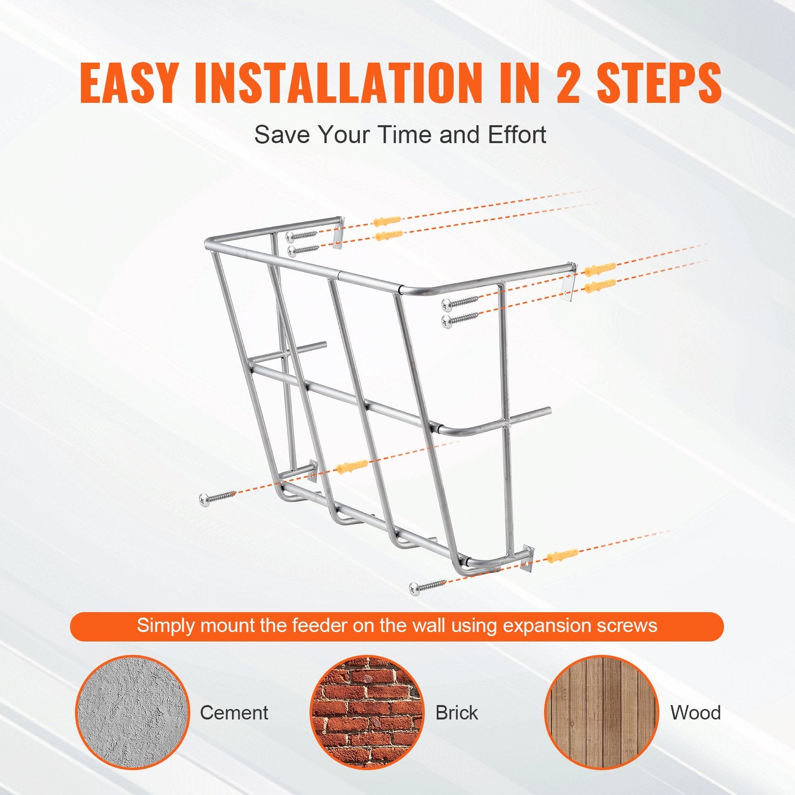 Livestock Hay Feeder 18.5 Gallons Wall Mounted Goat Hay Rack for Horses V952-SCWSQBGSWGWS1EGM7V0